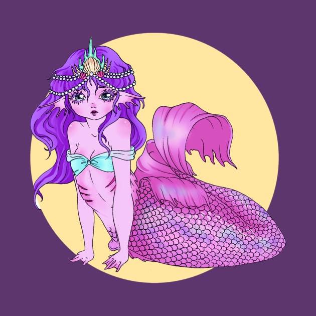 Pink mermaid princess by Louielei