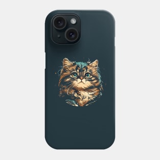 Artistic cat face Phone Case