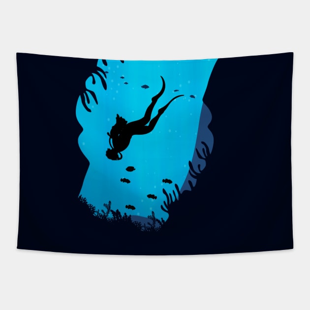 Scuba Diving Tapestry by Liberty Art