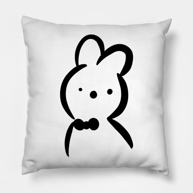 Bowtie Bunny Pillow by Jossly_Draws