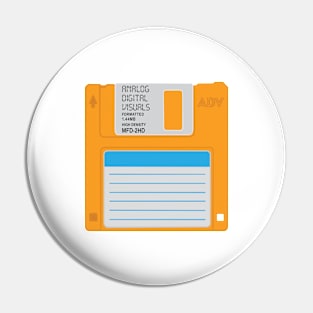 Floppy Disk ( Marigold Orange Colorway) Analog / Computer Pin