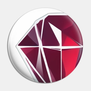 Crimson Jewel - Geometric Diamond Design No. 1001 Pin