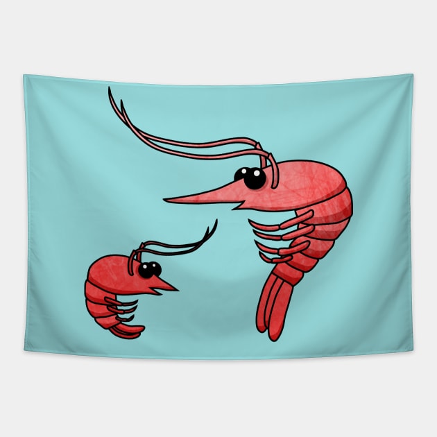 Cute Shrimps Tapestry by Olooriel