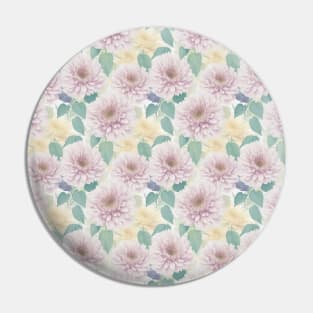 Watercolor pattern with Chrysanthemum flowers Pin