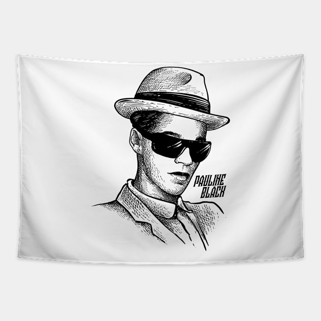 Pauline Black The Selecter vintage hand drawing design Tapestry by ROCKHOPPER