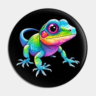 Rainbow Gecko Pin