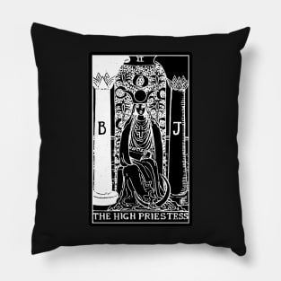 II. The High Priestess Tarot Card | Obsidian and Pearl Pillow