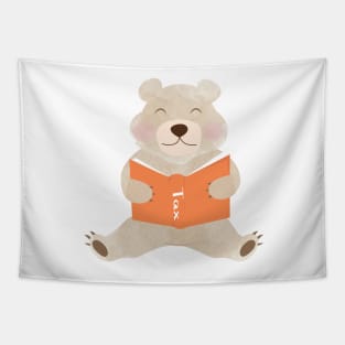 Little Bear Reading Tax Book Tapestry