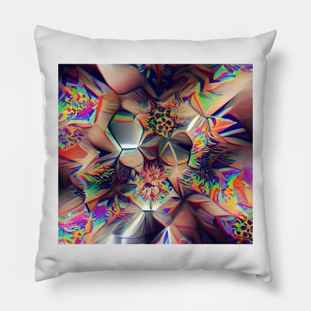 Psychedelic Kaleidoscope Pillow by Mihadom