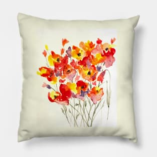 Orange Flowers Pillow