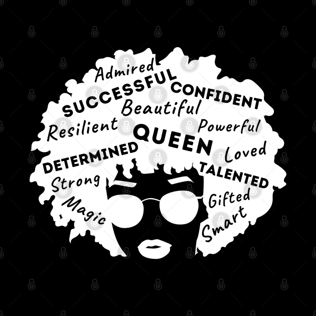 Afro Woman - Black Queen - Affirmations by Soul B Designs