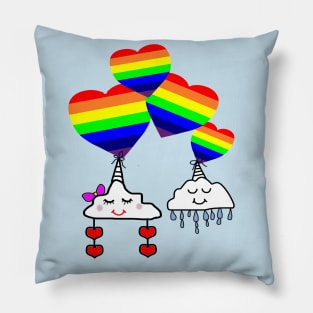 Cloud unicorn rainbow love pride! Pillow