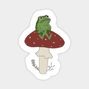 Over the Garden Wall frog on mushroom Magnet