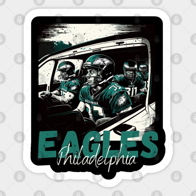 Philadelphia eagles football player graphic design cartoon style artwork