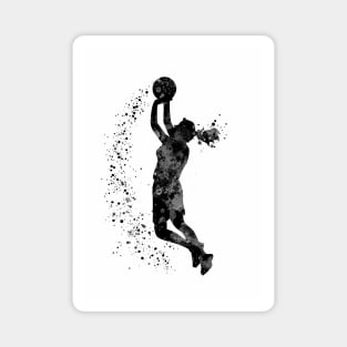 Basketball Girl Player Black and White Sports Gift Magnet