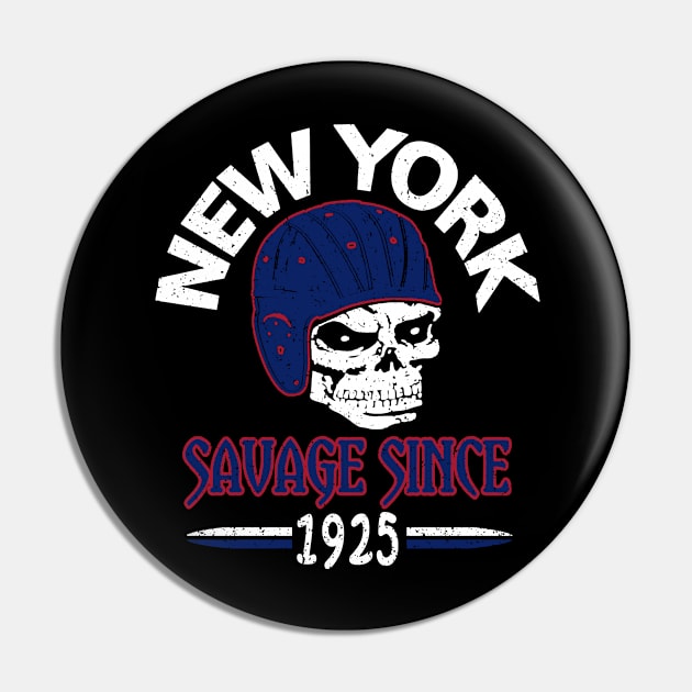 New York Big Blue Pro Football 1925 Grunge Pin by FFFM