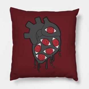 Black Dripping Eye Heart Pillow