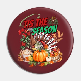 Turkey Thanksgiving a Farmer Farming and Autumn Enthusiasts Pin