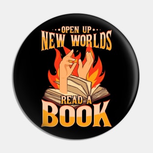 Open up new worlds read a book Pin