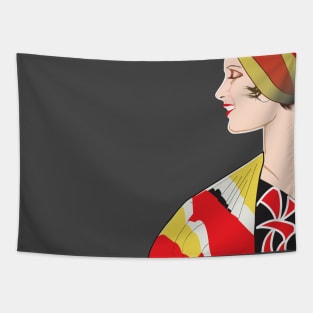 Art Deco Lady Tapestry