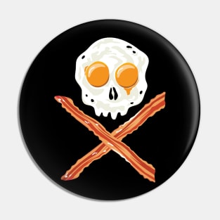 Bacon and Eggs Skull and Cross Bones Pin