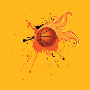 Fire Basketball Ball T-Shirt