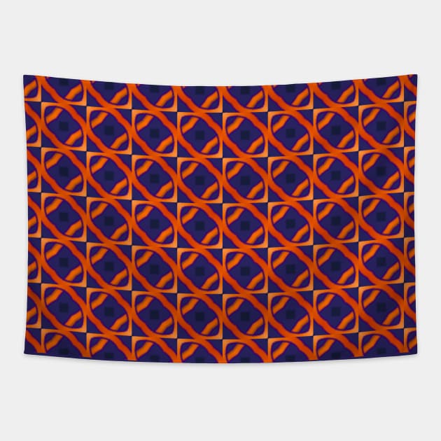 Orange Striped Pattern Tapestry by RdaL-Design