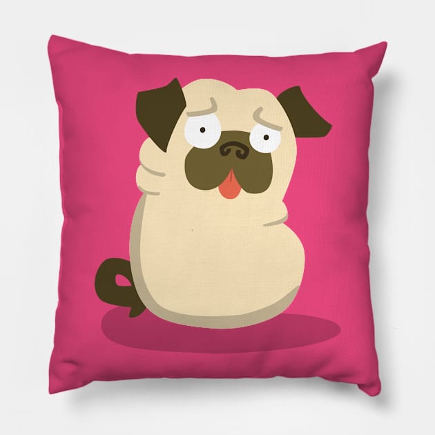 Silly pug Pillow by imjustmike