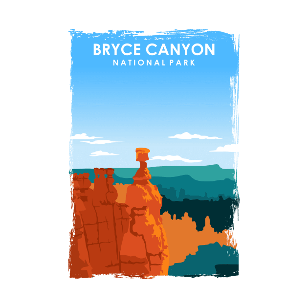 Bryce Canyon National Park Travel Poster by jornvanhezik