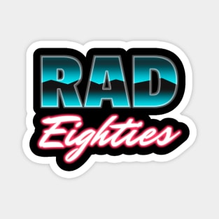 Rad Eighties Neon Synthwave Logo Magnet