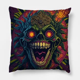 Chaos Unleashed: The Psychedelic Kaleidoscope Monstrosity Pillow