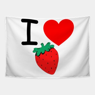 I Heart Strawberry Tapestry