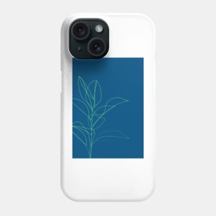 Rubber Plant ( blue ) Phone Case