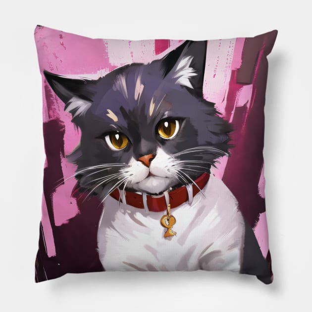 Cat - Disco Elysium Pillow by Tazlo