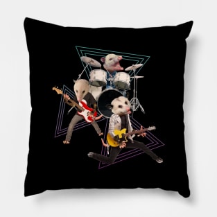 Possum Rock Band Funny Pillow