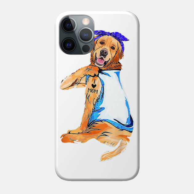 Golden Retriever Tattoo I Love Mom - Golden Retriever Mom - Phone Case