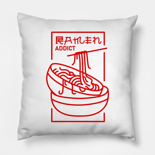 Ramen Addict Pillow by VEKTORKITA