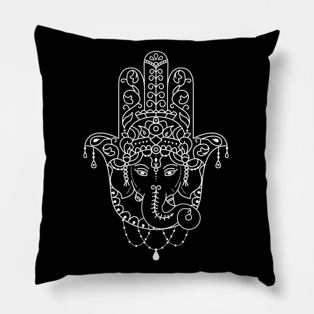 Ganesh Hamsa Pillow by FK-UK