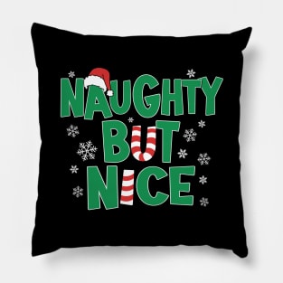 Funny Joke Naughty But Nice Christmas Humor Pillow