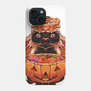 Tric or Treat with tiger costum Phone Case