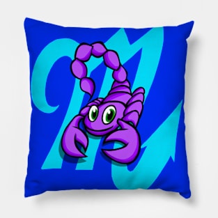 Happy Scorpion With Scorpio Symbol Pillow