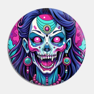 Kuchisake Onna Japanese Horror Colorful Pin