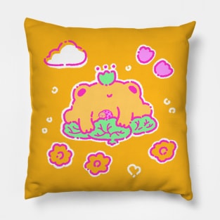 Yellow frog Pillow