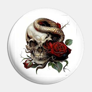 Gothic Skull (Best On White Tee) Pin