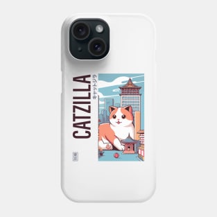 Catzilla Japanese Funny Cat Kawaii Parody Vintage Catzilla Phone Case