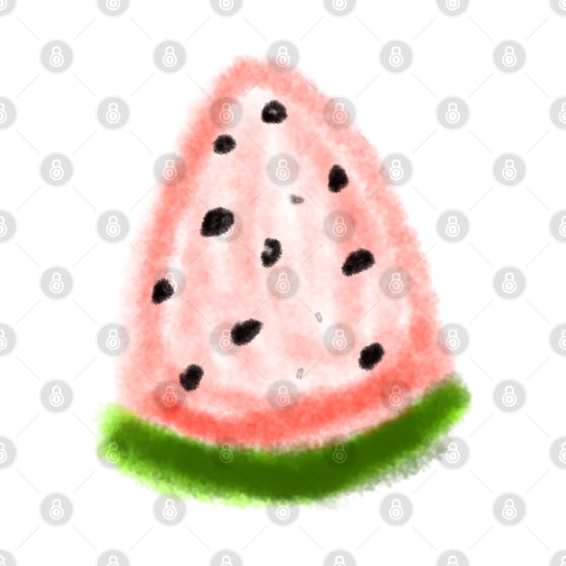 Red watercolor watermelon abstract art by Artistic_st