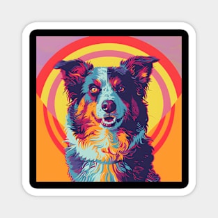 Border Collie in 70's Magnet