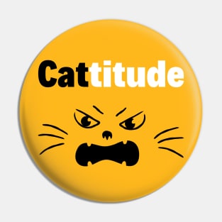 Moody Cat With A Cattitude Pin