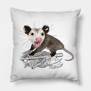 Baby Opossum-white Pillow