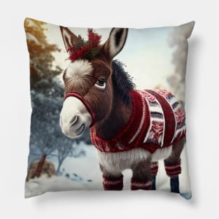 Cute Christmas Donkey Pillow